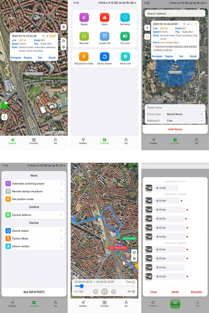 Aplicación de seguimiento gps gf21