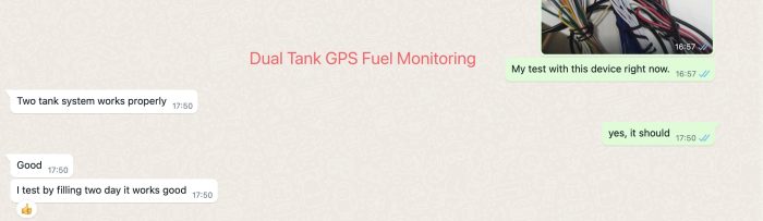gps fuel monitoring for two tanks